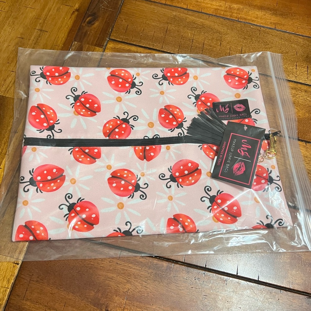 Makeup Junkie "Love Bug" Lady Bugs Large Bag Brand New with Tags